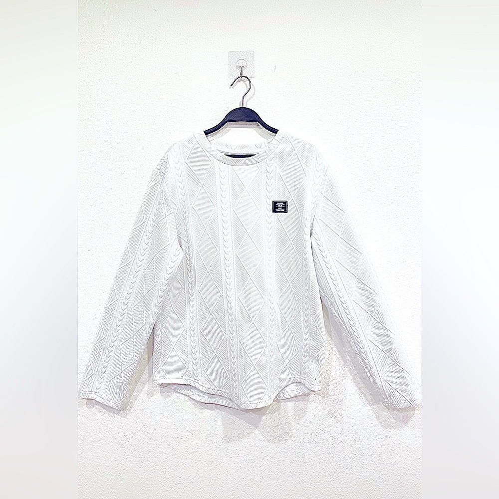 manfinity — homme casual textured long sleeve shirt